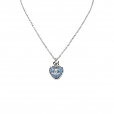 CHANEL BLUE HEART NECKLACE ABF505